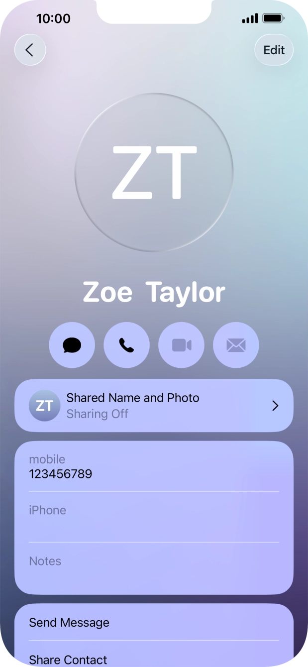 Press Shared Name and Photo. Press Shared Name and Photo.