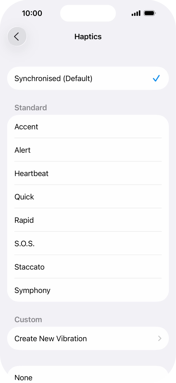 Press the required setting to turn on the function.