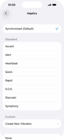 Press the required setting to turn on the function.