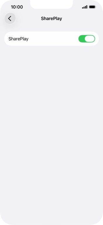 Press the indicator next to 'SharePlay' to turn the function on or off.