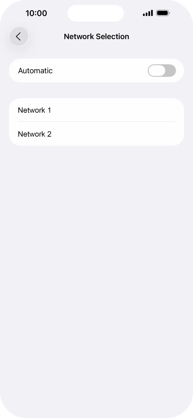 If you turn off the function, press the required network.