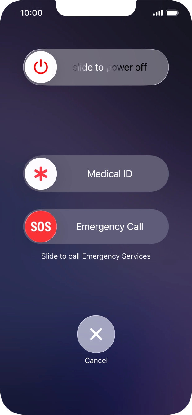 Press and drag the power off icon right.