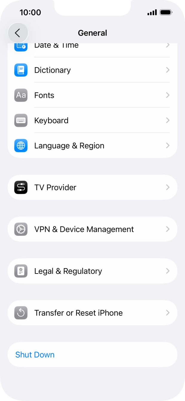 Press Transfer or Reset iPhone.
