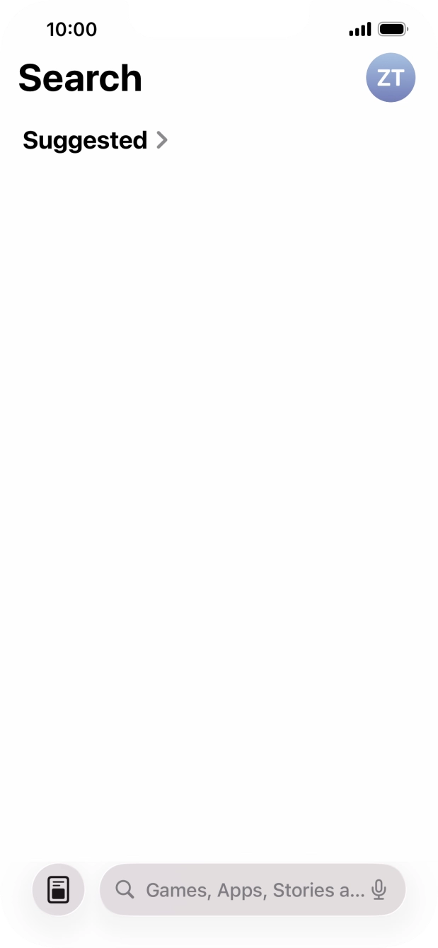 Press the search field and key in the name or subject of the required app.