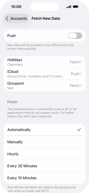 If you turn off the function, press the required setting.