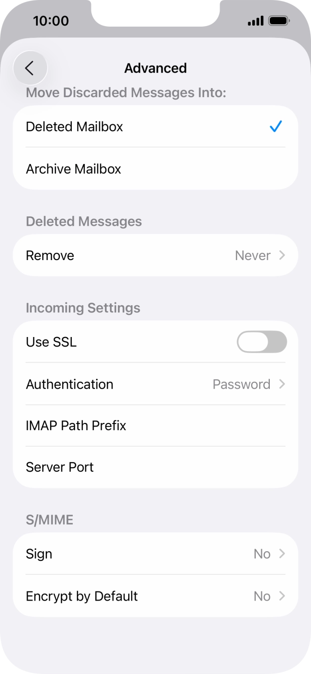 Press the indicator next to 'Use SSL' to turn on the function.