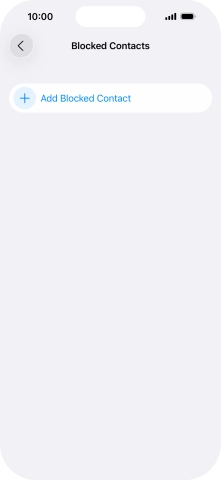 Press Add Blocked Contact and follow the instructions on the screen to block a contact.