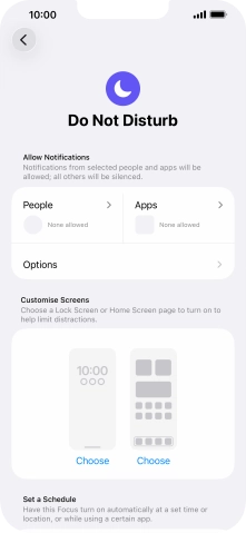 Press People and follow the instructions on the screen to select which contacts you would like to receive calls and notifications from when Do Not Disturb is turned on.