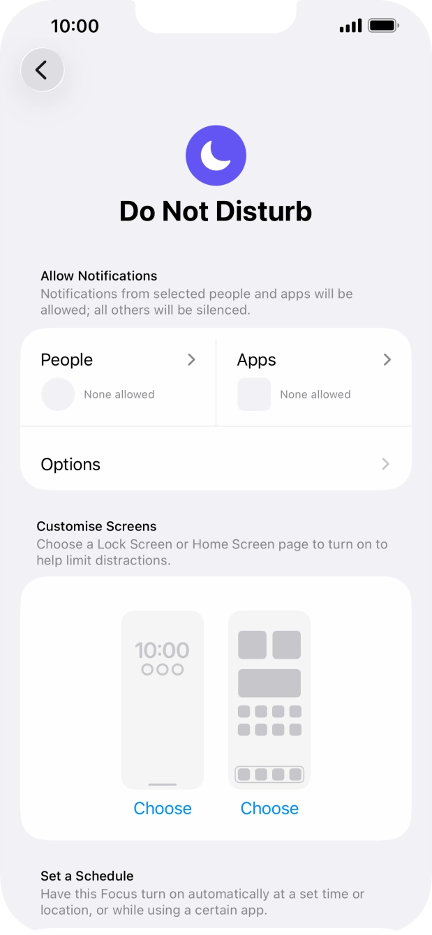 Press People and follow the instructions on the screen to select which contacts you would like to receive calls and notifications from when Do Not Disturb is turned on. Press People and follow the instructions on the screen to select which contacts you would like to receive calls and notifications from when Do Not Disturb is turned on.