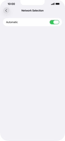 Press the indicator next to 'Automatic' to turn automatic network selection on or off.