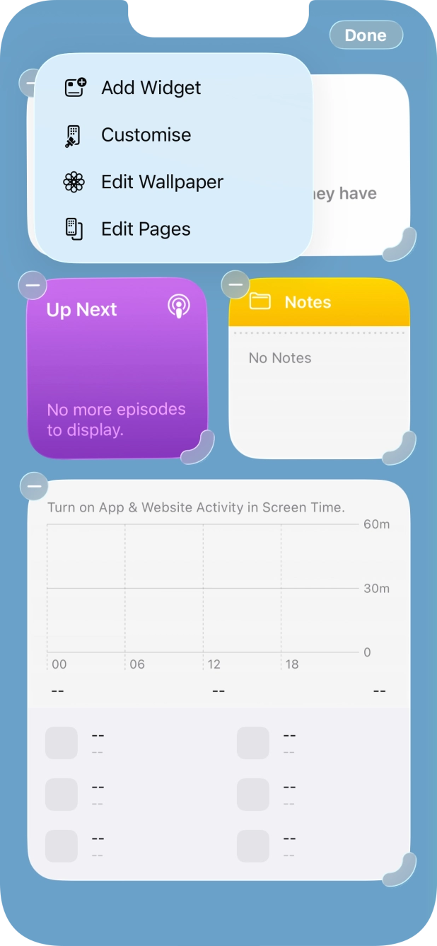 Press Add Widget. Press Add Widget.