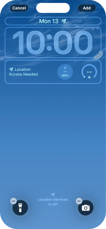 To customise the way the lock screen date is displayed, press the date widget and follow the instructions on the screen to select the required widget display mode.