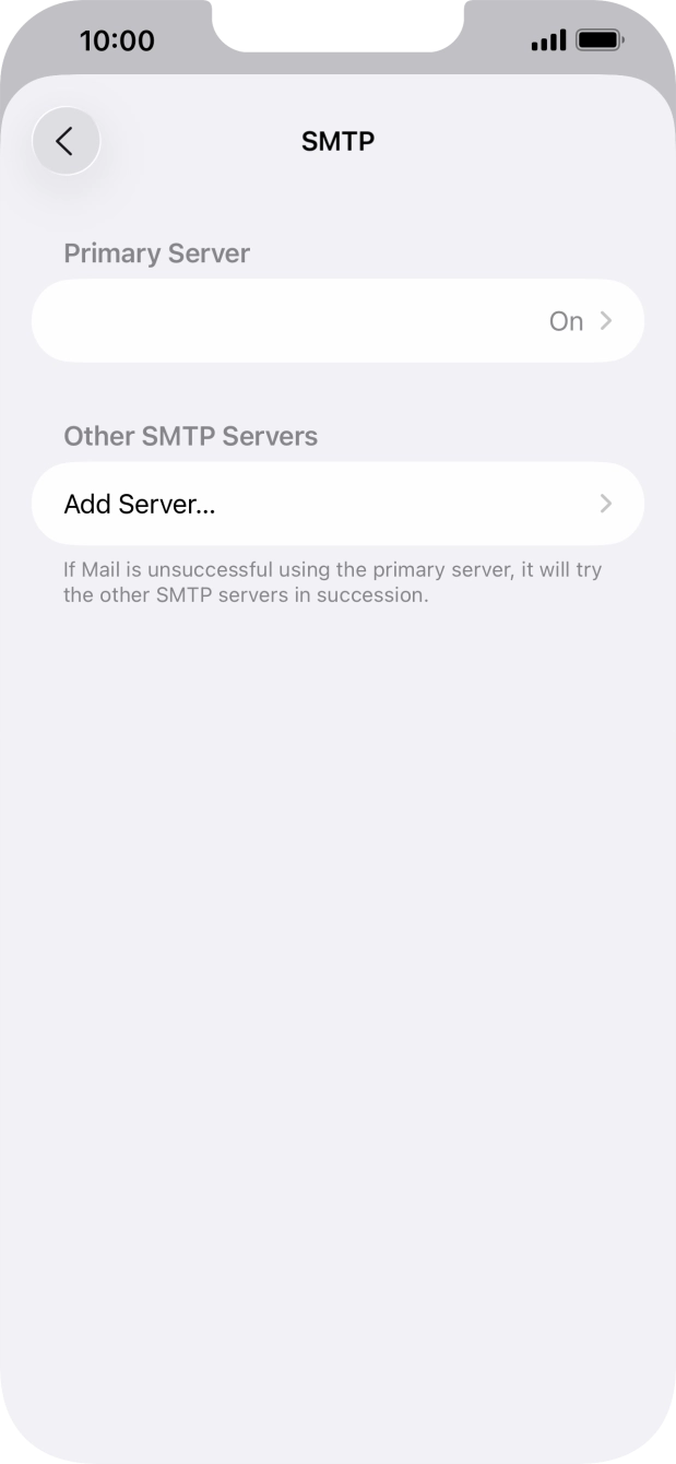 Press the field below 'Primary Server'. Press the field below 'Primary Server'.