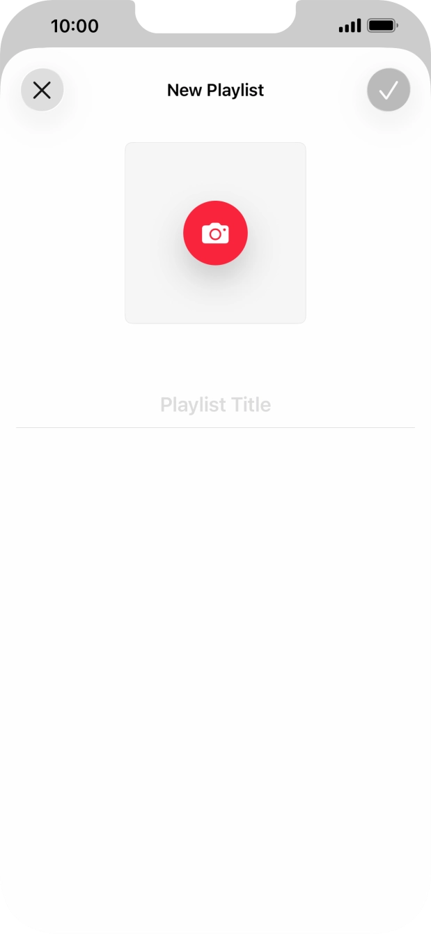 Press the text input field and key in a name for the playlist. Press the text input field and key in a name for the playlist.