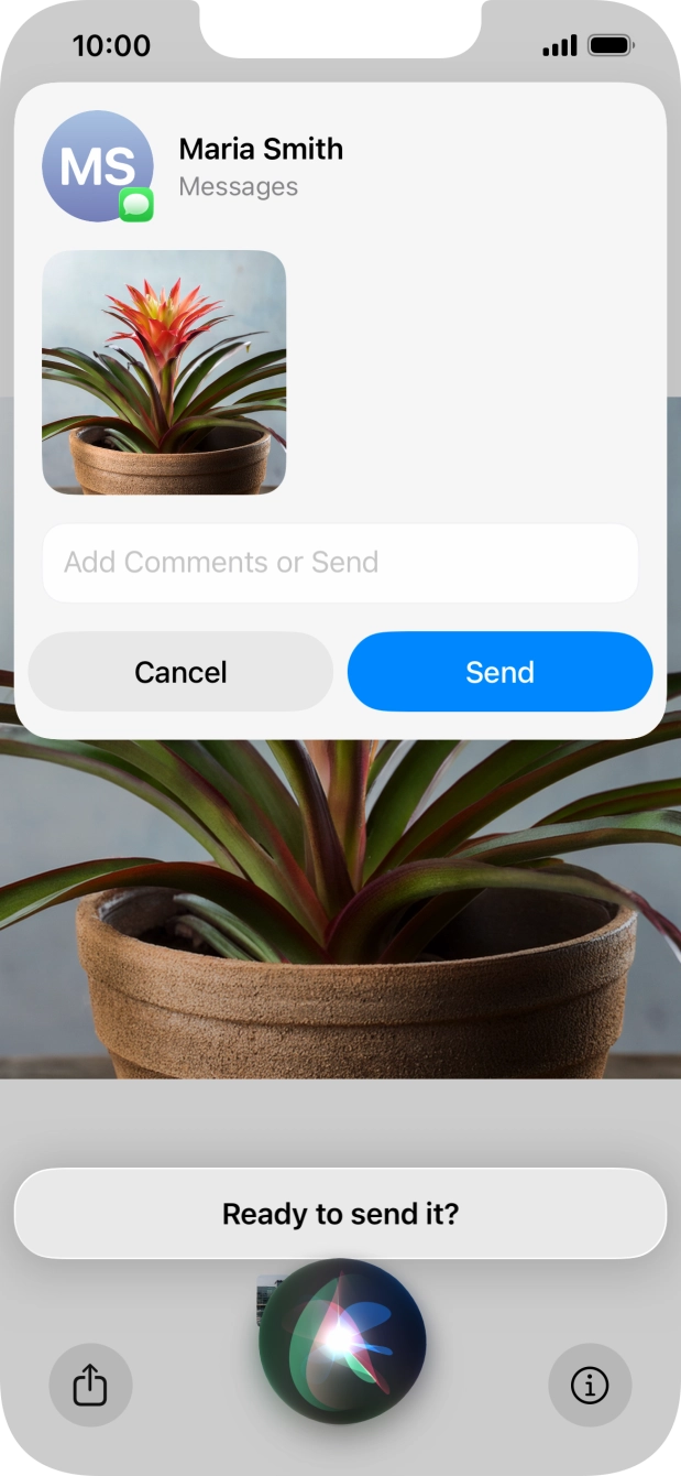 Ask Siri to share the screen content with your contacts.