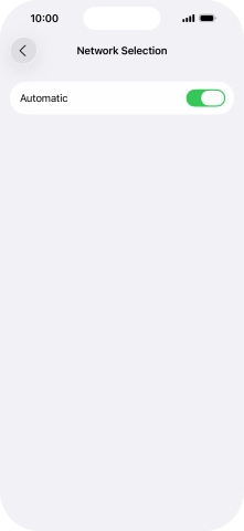 Press the indicator next to 'Automatic' to turn automatic network selection on or off.