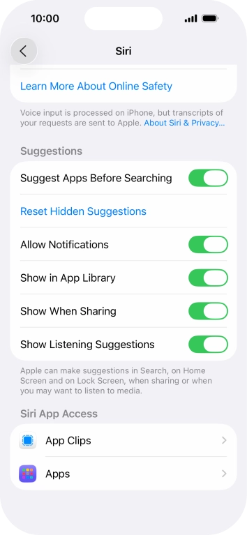 Press the required app.