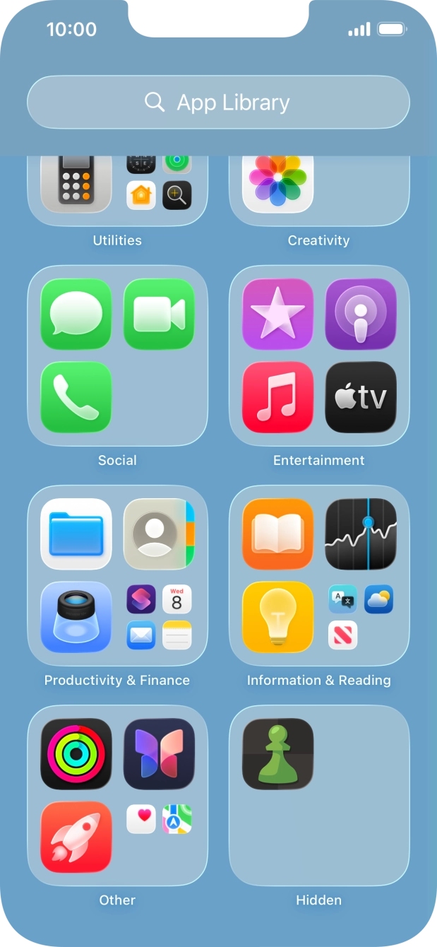Press and hold the required app.
