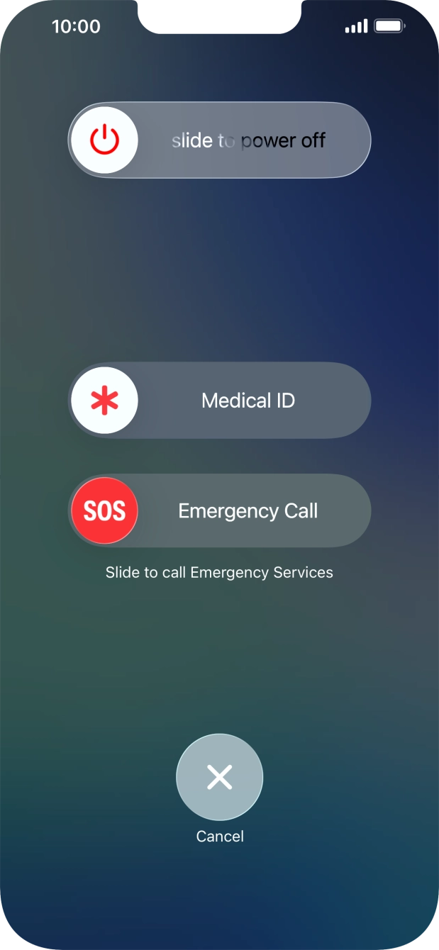 Press and drag the power off icon right.