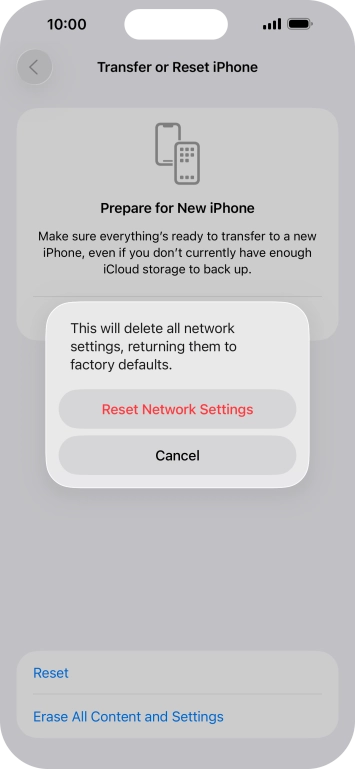 Press Reset Network Settings.