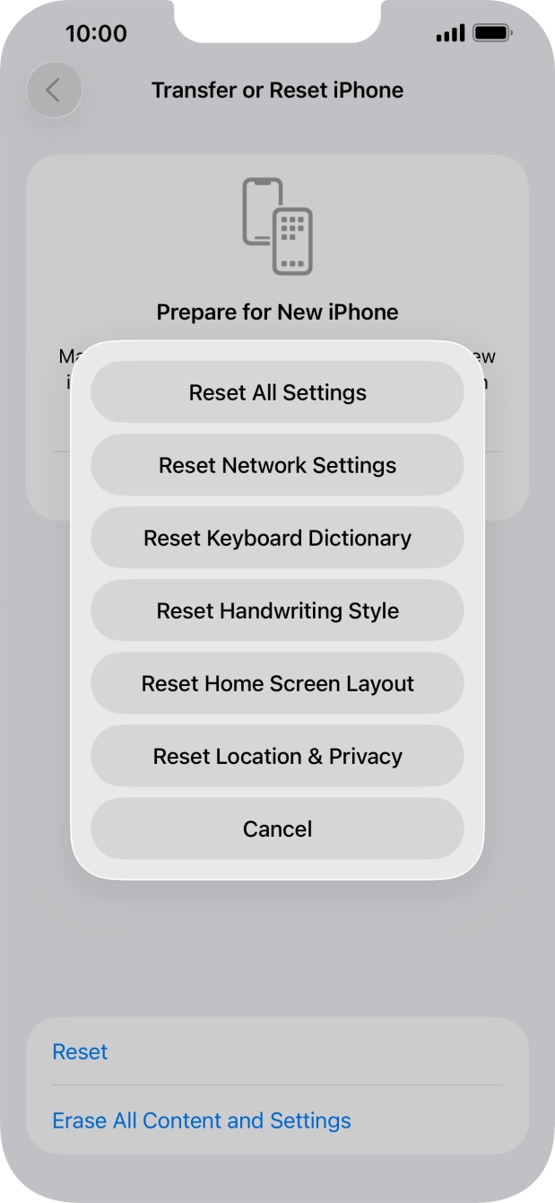 Press Reset Network Settings.