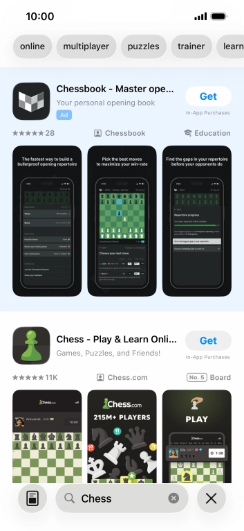 Press the required app.