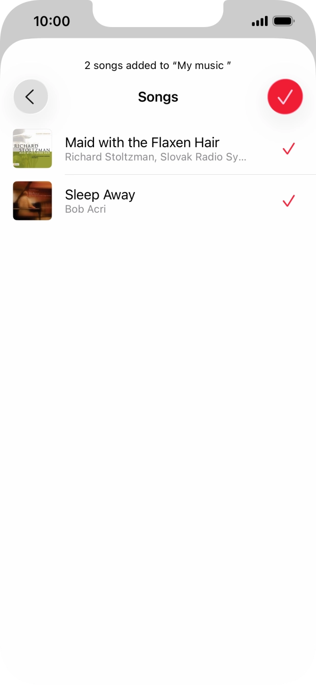 Press the confirm icon. Press the confirm icon.
