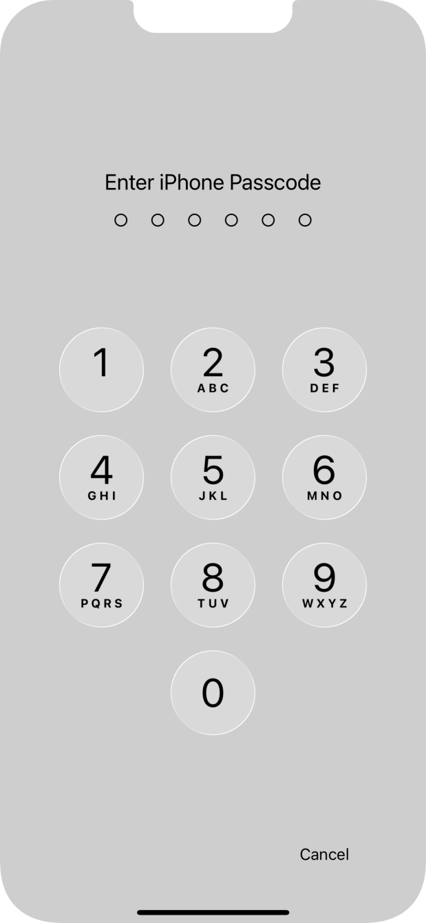 Use the lock code you created.