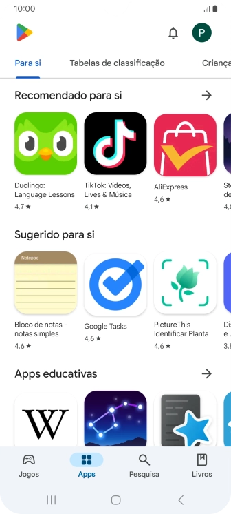Prima o ícone de perfil.