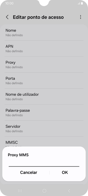 Introduza iproxy.vodafone.pt e prima OK.