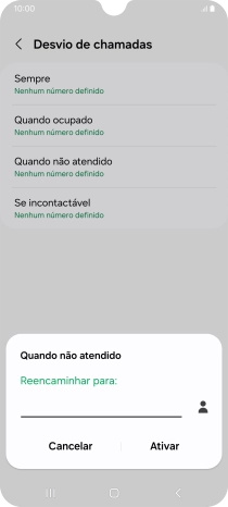 Introduza 123 e prima Ativar.