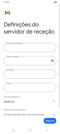 Prima Nome de utilizador e introduza o nome de utilizador da sua conta de e-mail na Vodafone.