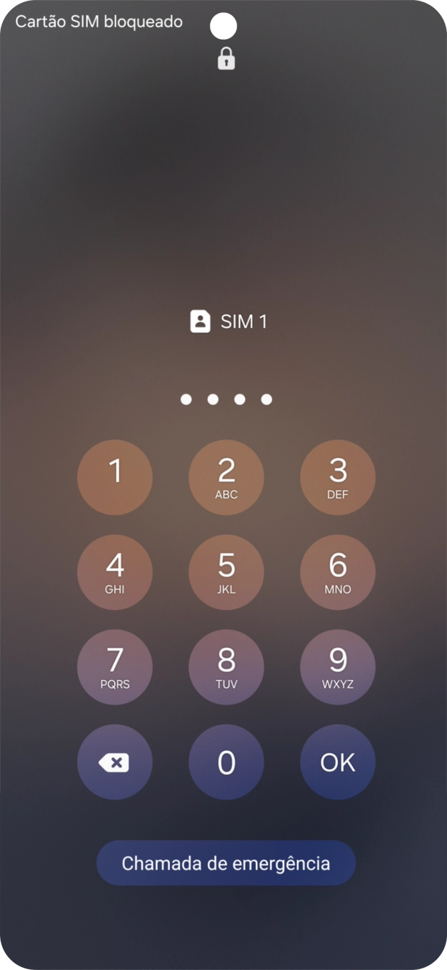 Se o cartão SIM estiver bloqueado, deve introduzir o código PIN e premir OK.