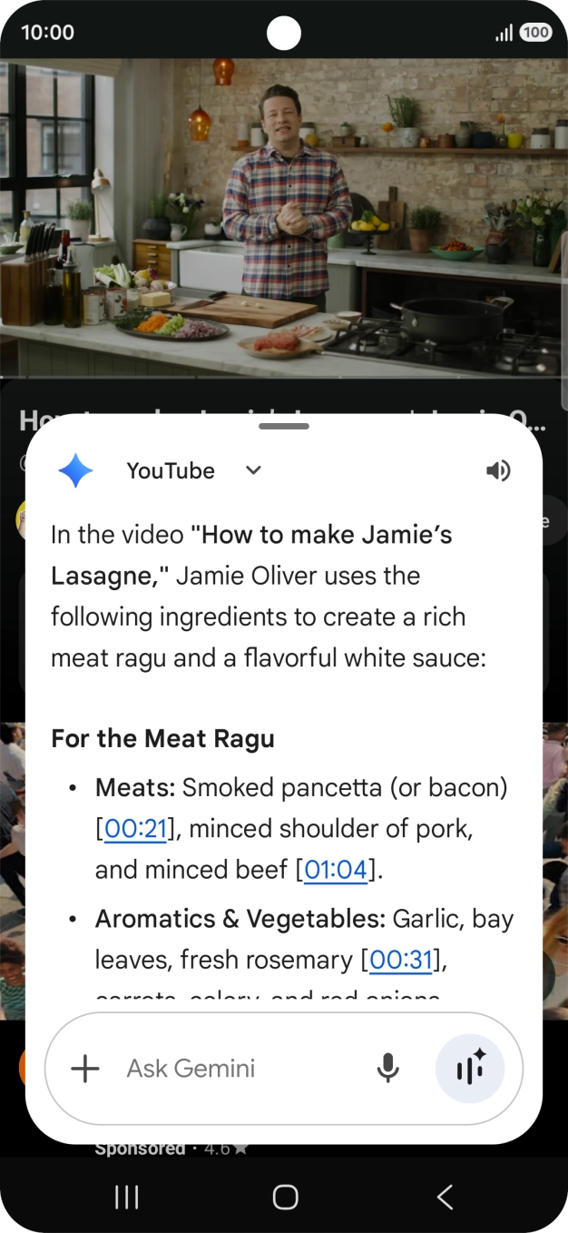 The answer from Gemini to your question is displayed.