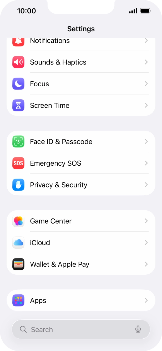 Press Face ID & Passcode.