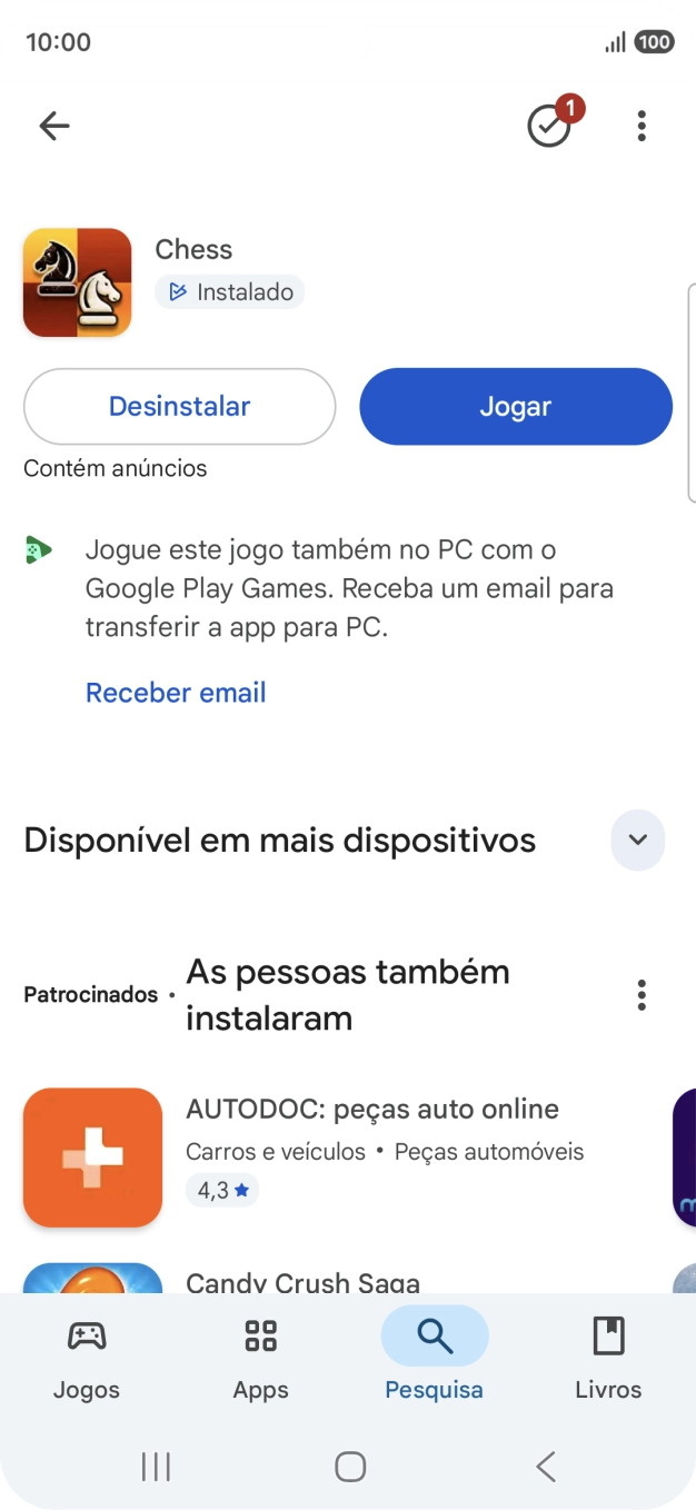 Prima a tecla de início para terminar e voltar ao ecrã inicial.