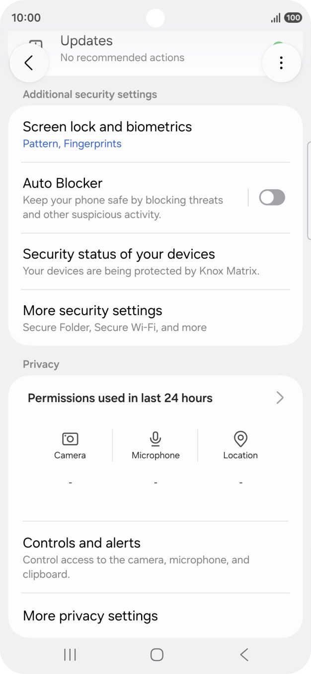 Press Screen lock and biometrics and key in the additional lock code you created earlier.