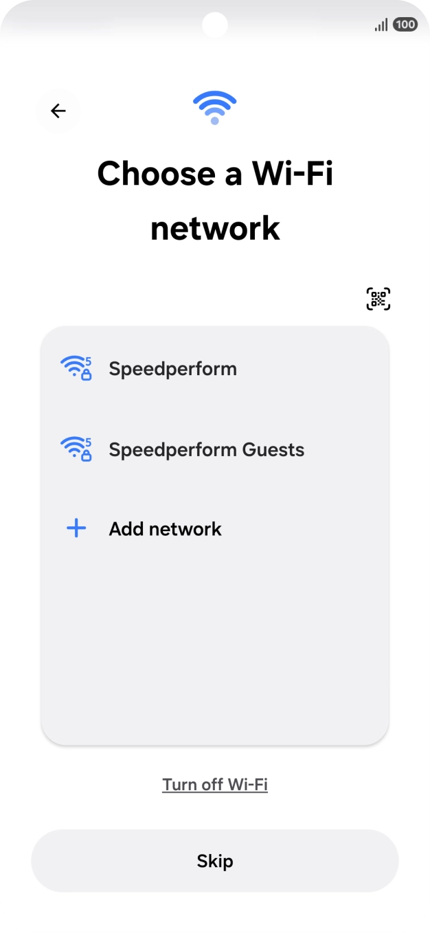 Press the required WiFi network.