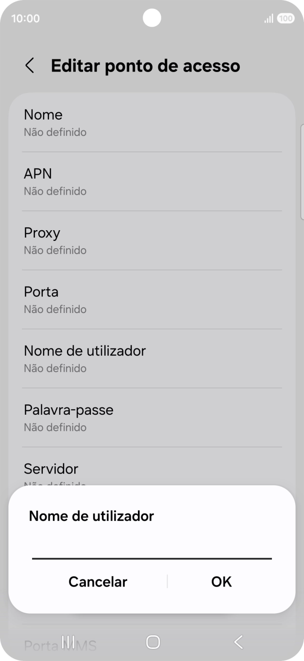 Introduza vodafone e prima OK.
