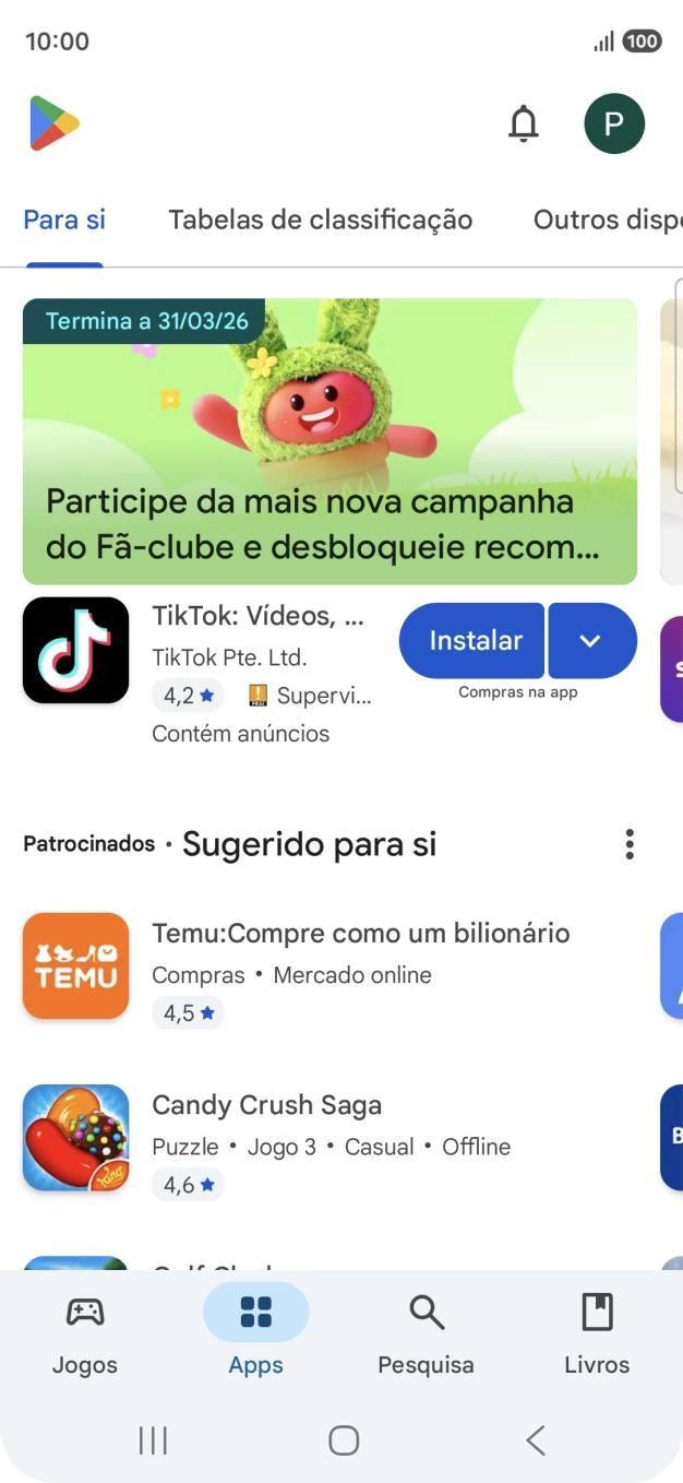 Prima o ícone de perfil.