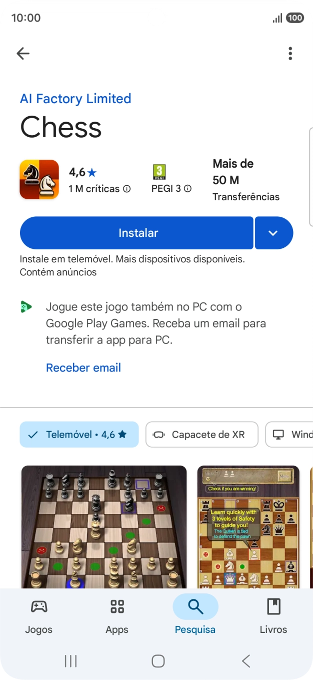 Prima Instalar e siga as indicações no ecrã para instalar a app.