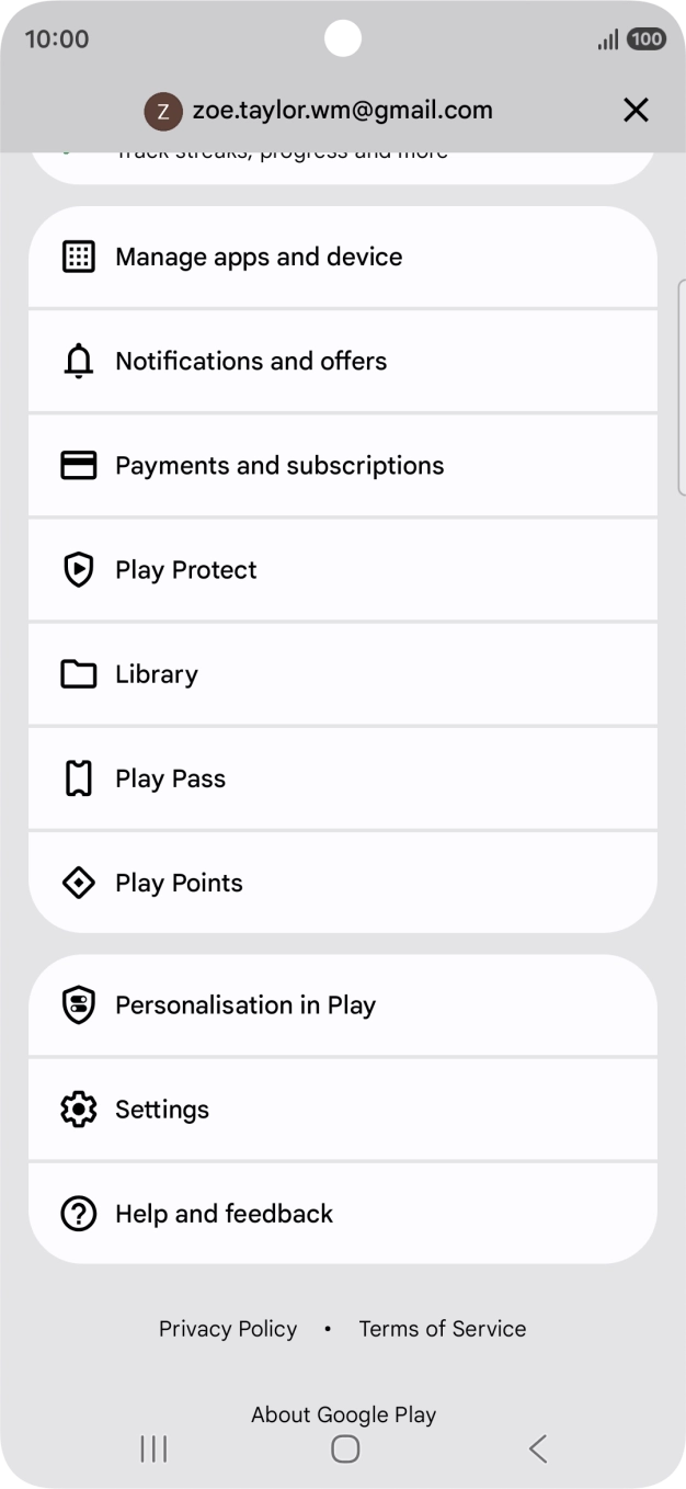 Press Manage apps and device.