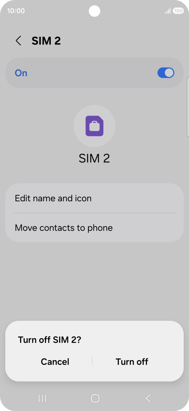 If you turn off use of the service, press Turn off.