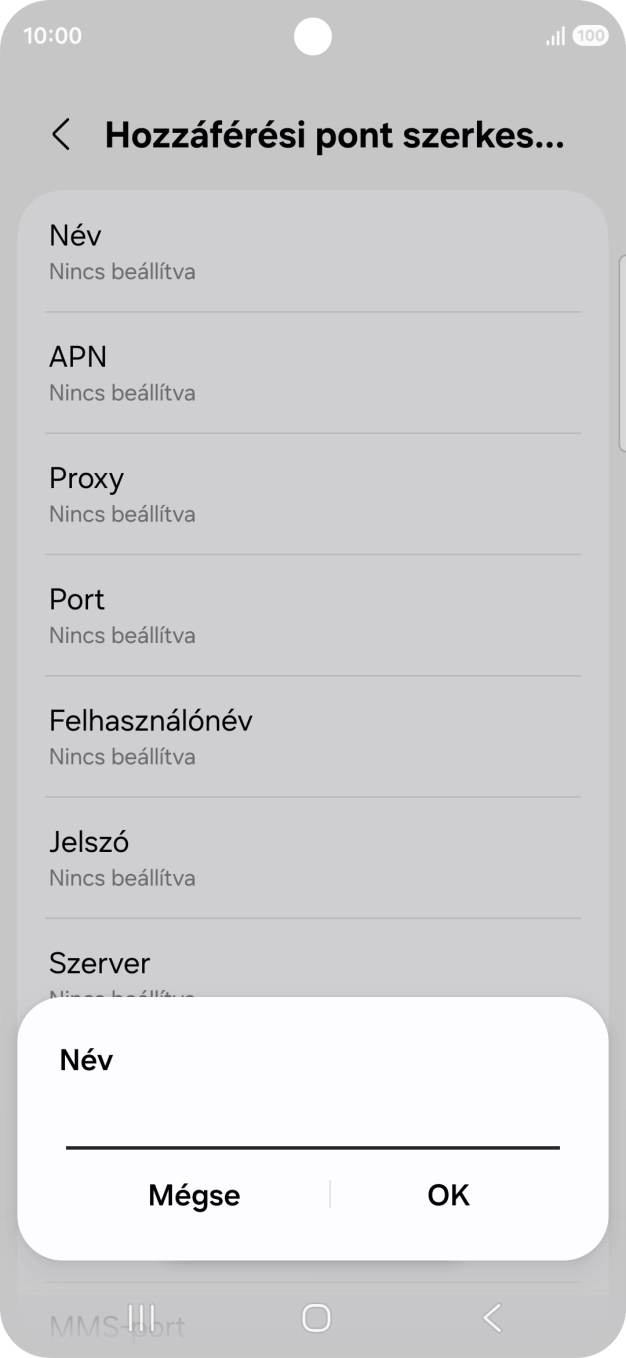 Írd be azt, hogy One MMS, és válaszd az OK lehetőséget.