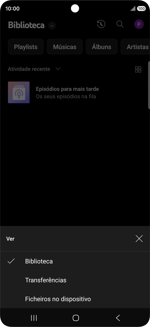 Prima a categoria pretendida e dirija-se ao ficheiro de música pretendido.