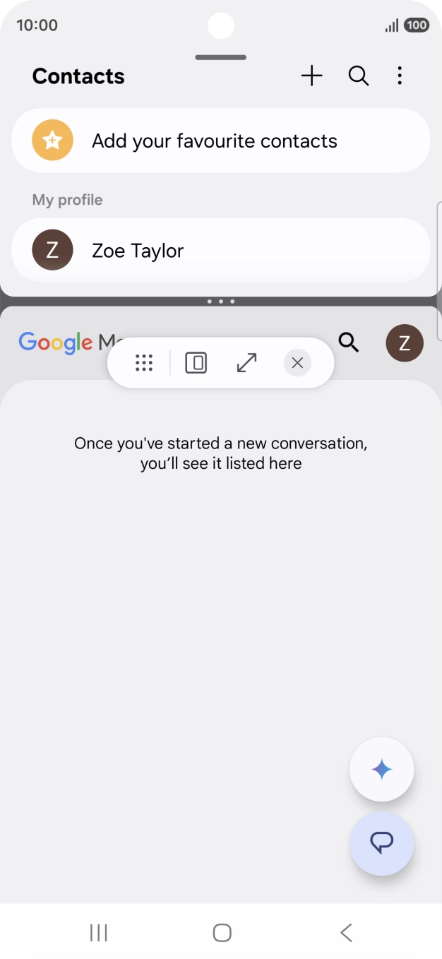Press the end icon.