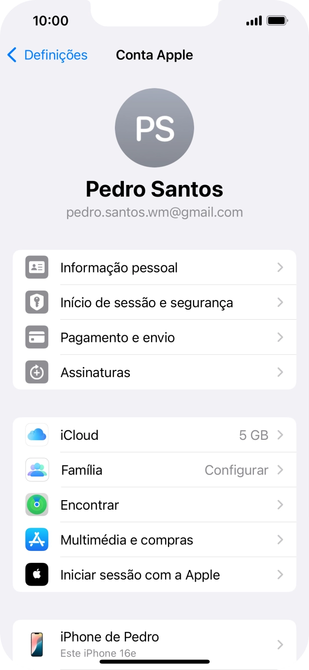 Para voltar ao ecrã inicial, deslize o dedo de baixo para cima a partir da base do ecrã.