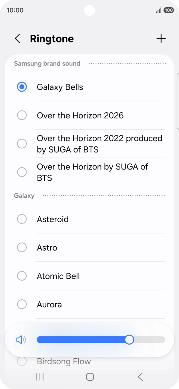 Press the different ring tones to hear them.