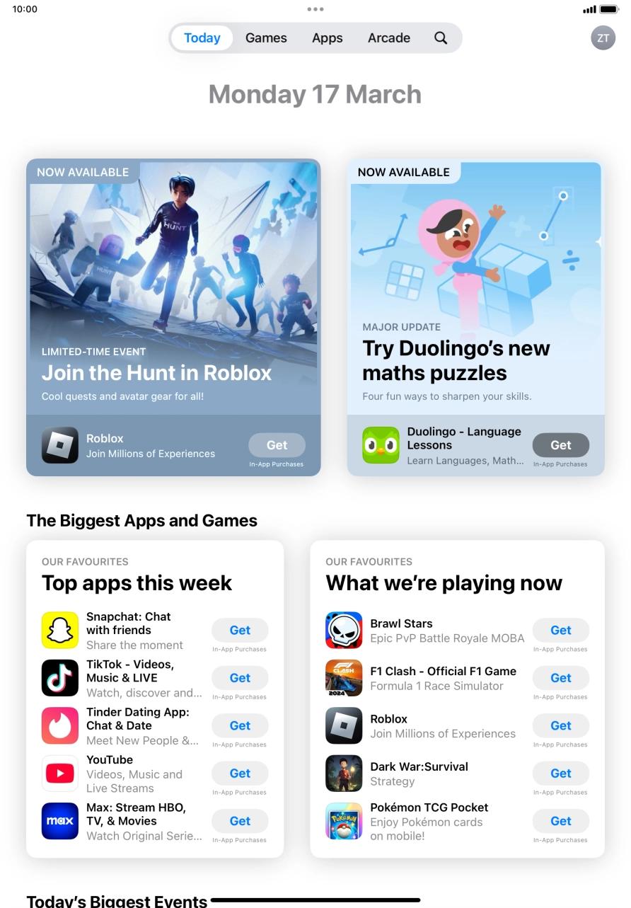 Press the search icon.