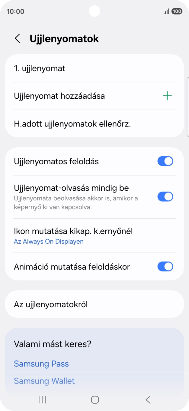 Válaszd a kívánt beállításokat a funkciók be- vagy kikapcsolásához.